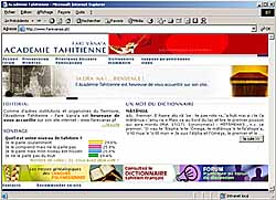 Le site internet de l'Académie Tahitienne